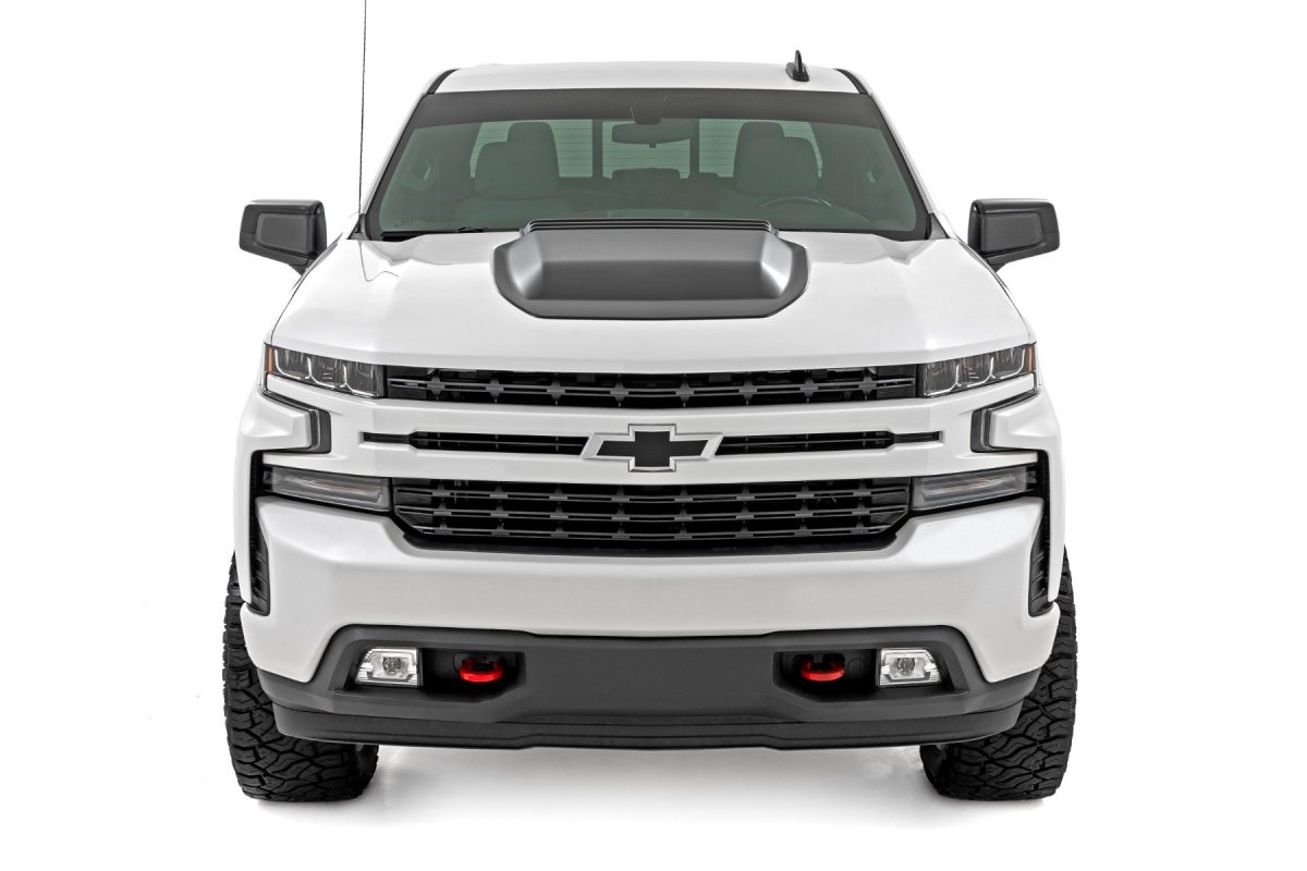 Chevrolet Silverado 1500 Hood Scoop - Rough Country - Silver Ice Metallic - '19-'24
